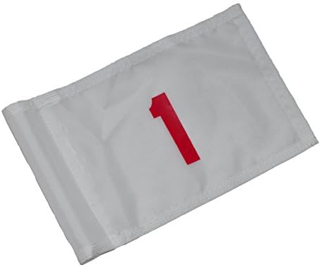 Backyard Putting Green Numbered Golf Flag - Numbered Golf Flag - Red and White 1, 2, 3, 4 (White with Red Numbers, # 1)