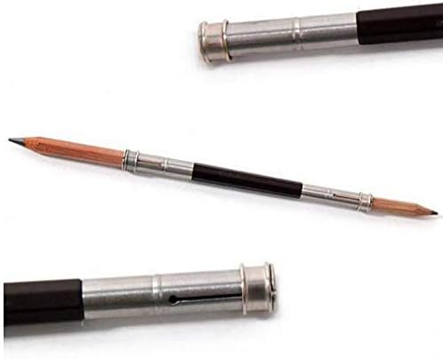 Fasclot Metal Stainless Steel Dual Head Pencil Extender Holder Lengthener-Art Pencil Eyeliner Makeup Pencil