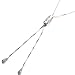 FC JORY White Gold GP Women Cubic Zirconia Crystal Y Adjustable Rope Lariat Slider Stopper Chain Necklace T14