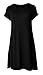 Short Sleeve Flare Hem Tunic Top (Black, Medium)