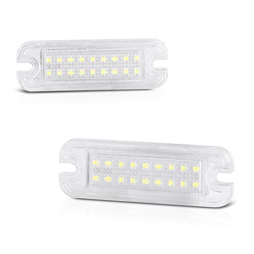 VIPMOTOZ Full LED License Plate Light Lamp Assembly Replacement For Mercedes-Benz W463 G-Class Wagon AMG - 6000K Diamond White, 2-Pieces