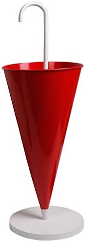 HongTeng Conical Large Capacity Simple Modern Wrought Iron Umbrella Stand Hotel Home Floor-Standing Storage Bucket (Color : Red)