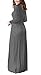 Viishow Women's Long Sleeve Long Maxi Dresses Plus Size with Side Pockets(Grey,L)