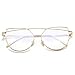 Pro Acme Fashion Premium Cat Eye Clear Lens Glasses Frame Non-Prescription(Gold,Clear)