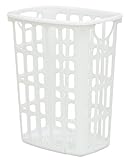United Solutions LN0205 Two Bushel White AIRitOUT Laundry Hamper -2 Bushel White Hamper with Pass Through Handles Designed for Maximum Airflow
