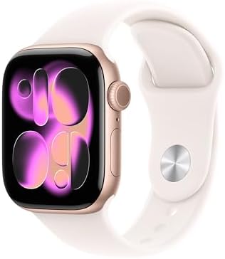 Apple Watch Series 11 [GPS 42mm] Smartwatch with Rose Gold Aluminum Case with Light Blush Sport Band - S/M. Sleep Score, Fitness Tracker, Health Monitoring, Always-On Display, Water Resistant