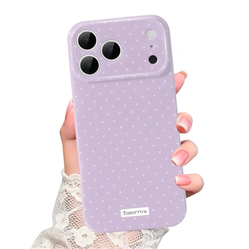 Amytor Full Camera Protection for iPhone 17 Pro Case with Cute Fashion Polka Dot Aesthetics Design, Simple Cases for Soft TPU Slim Protection Cover