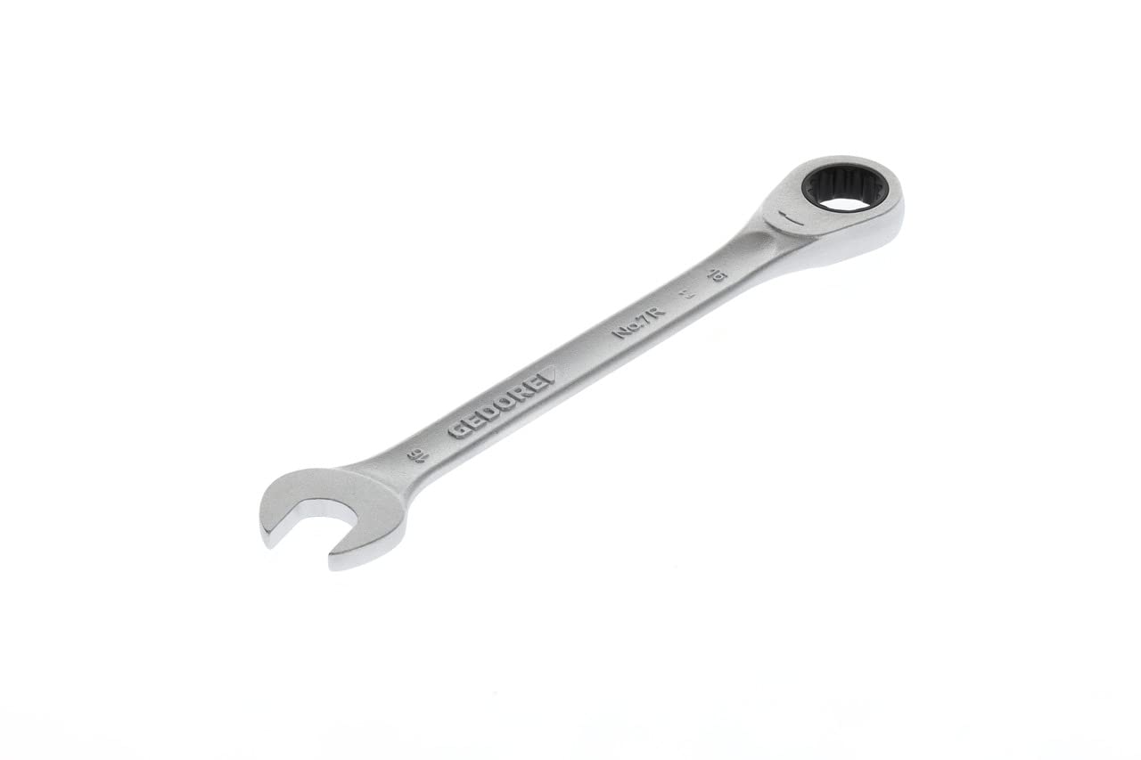 GEDORE Open-ended spanner with ring ratchet, AF 16 mm, Flat, Bi-hex, UD profile, Spanner, 7 R 16