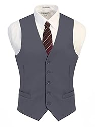 Gioberti Mens Formal Suit Vest, Gray, 2X-Large