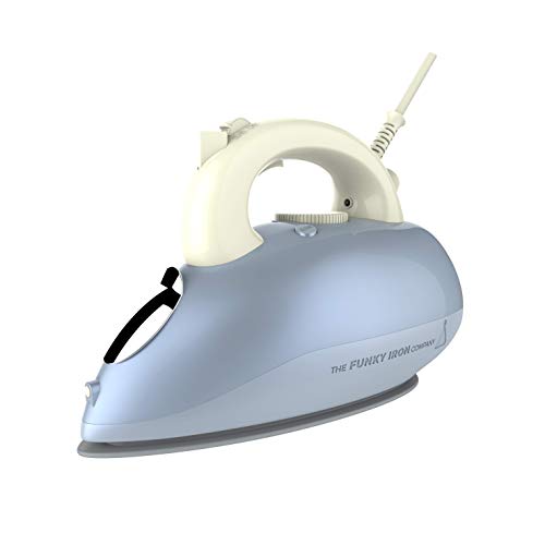 FUNKY Retro Steam Iron, Ceramic Soleplate, 3m Cord, 450ml Water Tank - Pale Blue