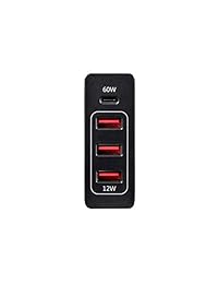 Monoprice 60 vatios 4 puertos USB cargador inteligente con USB-C y puertos USB-A USB-IF Certificado