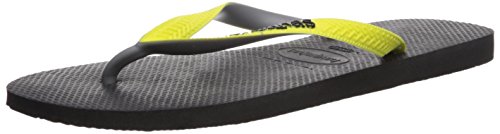 Havaianas Men's Flip Flop Sandals, Top Mix,Black/Neon Yellow,39/40 BR (8 M US)