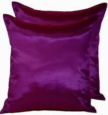 16" X 16" Thai Vintage Silk Handmade Throw Pillow Case Cover Sofa Cushion Violet