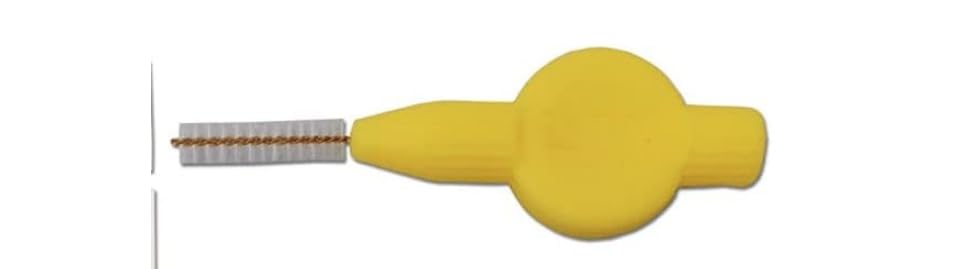 Orthocare Brace Space Orthodontic INTERDENTAL Brushes for Cleaning Around Braces / Brackets 0.7mm Yellow (0.7mm Medium , Yellow)