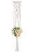 Mkono Macrame Plant Hanger Hanging Planter with Bead Wall Art Home Decor 46 inches