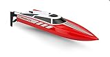 FunTech Radio Controlled 2.4GHz High Speed 18 MPH Electric RC Boat for Pools Bathtubs Lakes, Red - Best Gifts for Kids and Adults