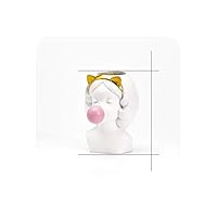 Creative Nordic Style Resin vase Cute Girl Bubble Gum Decorative Flower Pot Modern Lovely Art Decoration Flower Arrangement,A