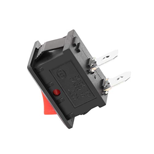 MXRS 12 Pcs SPST Snap-in ON-Off 2 Pin Snap Rocker Boat Switch Black AC 250V 6A 125V 10A for Car Auto Boat Household Appliances(Red Button)