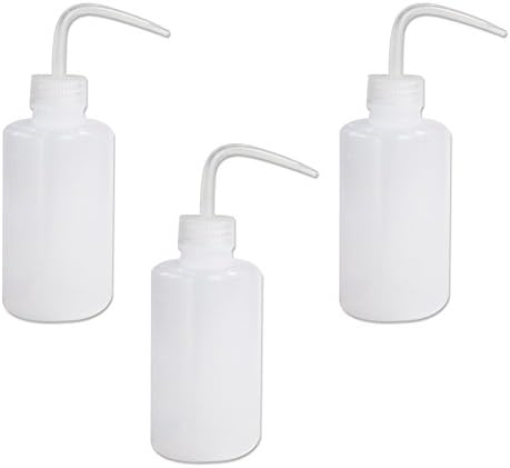BIPEE 500ml Safety Wash Bottle, Narrow Mouth, Plastic, Pack of3