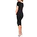 Women's Cowl Neck Ruched Maternity Dress by Mother Bee - Made in USA