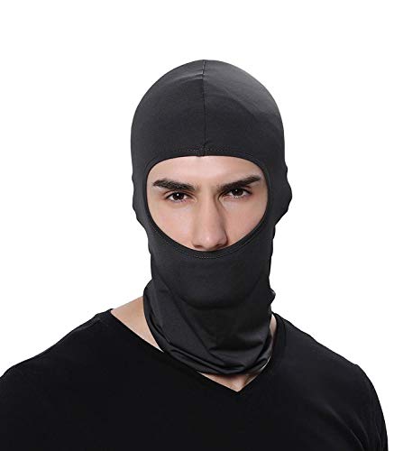 LEAGY 2Pack Candy Color Ultra Thin Ski Face Mask Great Under A Bike/Football Helmet Balaclava-Black (Black)