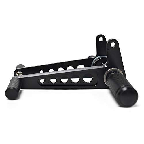 DKMOTORK 0051 Motorcycle Rearsets Rear Foot Pegs Foot Controls Cafe Racer CNC Aluminum Alloy Universal 1 Pair Black