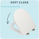 Croydex Telese Stick 'n' Lock D Shape Soft Close Toilet Seat White view 2