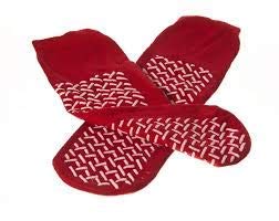 Slipper Socks Double Tread Fall Prevention Socks- Red (Pair) Size: Small - As Used by NHS