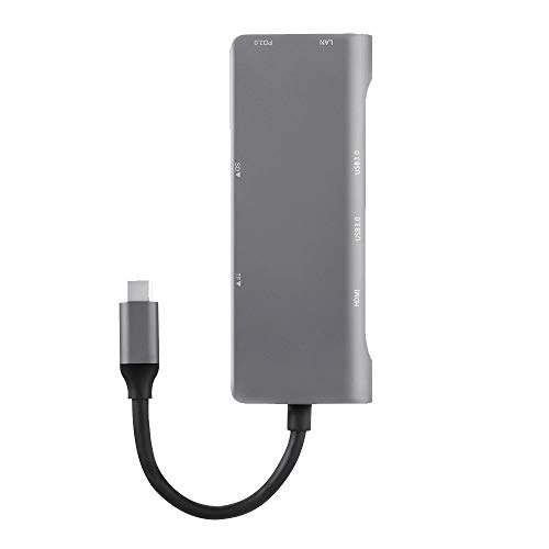 7in1 Type C USB 3.1 To HDMI Rj45 Hub, USB 3.0 Type C Hub Hdmi SD Card Reader to Rj45 Lan Adapter Charger for Macbook - Thumbnail 4