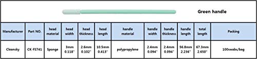 31J qO16L L 100Pcs 2.65" Small Flexible Head Disposable Cleanroom Swab Sponge Dust Free Round Foam Tipped Cleaning Swabsticks for Camera Optical Lens and Electronics Detailing CK-FS741(100) - Image 3