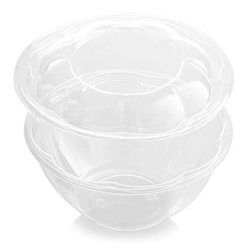 image for Plastic Salad Bowl by Green Direct - 24 oz Disposable Clear Mixing Bow