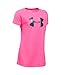 Under Armour Girls' Big Logo T-Shirt, Pink Punk (640)/Stealth Gray, Youth Medium