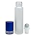 Beauticom Glass Roll on Bottle 10ml ~ 1/3 oz with Metal Cap, Stainless Steel Roll Balls for Essential Oil, Aromatherapy, Perfume, Lip Gloss, Lip Balm (MIX) (12 Bottles per order)