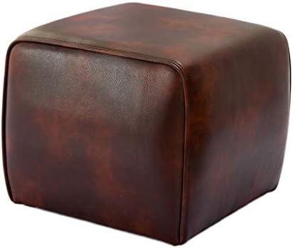 JYKOO Ottoman Footstool, Pu Leather Stool, Sofa Stool Shoe Bench, Modern Living Room Fashion Stool,Brown