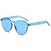 LKEYE-Fashion Party Rimless Sunglasses Transparent Candy Color Eyewear LK1737 Blue Frame