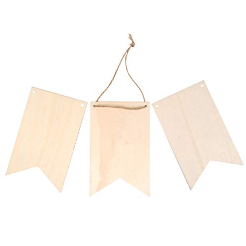 WOWOSS 48 Pack Unfinished Wood Banners, Rustic Decorative Wood Plaque, Hanging Wooden Signs with 48 Pcs 13.7" Jute Rope and 1 Roll 65.6 Ft Jute String for Shop Home Decor, DIY Craft Projects - Thumbnail 3