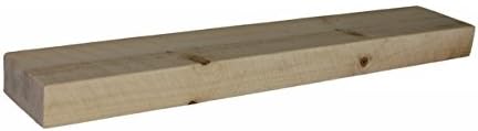 3x7 Thick, Reclaimed Floating Wood Shelf, Solid Pine, Hand Hewn, 1800's, Antique, Vintage (42", Unfinished)