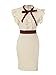 Ninimour Women Formal Ruffle Sleeve Tie Front Neck Party Dress XL White