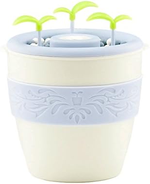 Dealetech Ultrasonic Anion Potted Plant Humidifier DIY 200ML USB Essential Oil Diffuser with 2 Mist Mode Auto-timing and Auto Power-off Function (White)