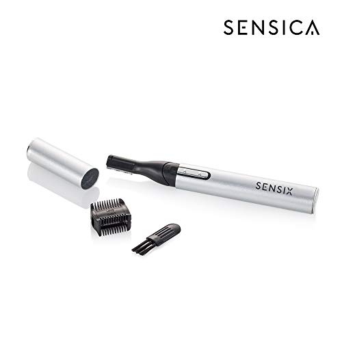 SENSIX Trimmer To Go - Cordless Hedge Precision Unwanted Hair Removal [Eyebrows, Neckline, Sideburns, Beard, Nose & Ear] Precise Trimming with Adjustable Head and Stainless Steel Blade Electric Edger