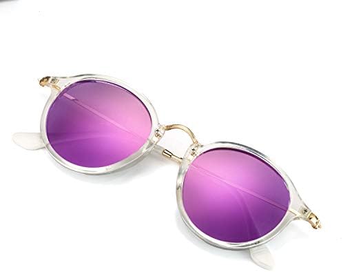 Mens Lennon Round Retro Polarized Sunglasses for Driving Fishing,100% UVA/UVB Protection Steampunk Frame