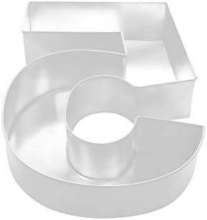 EUROTINS Large Number Birthday Wedding Anniversary Cake Tin - Cake Pan (5), Silver - Image 4