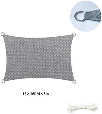 Virod Garden Netting Sun Shade Sail,UV Block Fabric Canopy with D Rings in Light Grey Rectangle for Outdoor Patio Garden in 4 Sizes (Size : 4×5m/13×16ft)