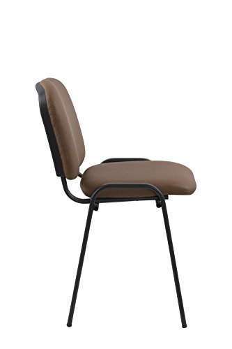 Modern STACKING CHAIRS in TAN/CAMEL PU Leather - for office, training, boardrooms, canteens, community centres and home. Sold in a (PACK of 4) chairs. - Thumbnail 3