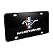 Mustang Logo Black Sturdy Stainless Steel Front License Plate,with Screw Caps Cover Set Suit，Applicable to US Standard car License Frame for Ford Mustang.（Print）