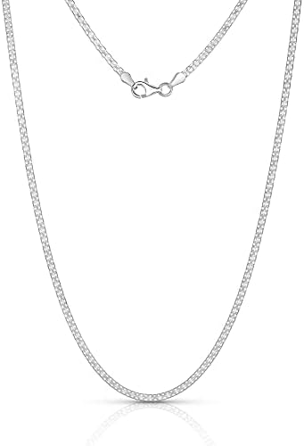 JewelryWeb Sterling Silver 3.5mm Bismark Chain Necklace (16-30