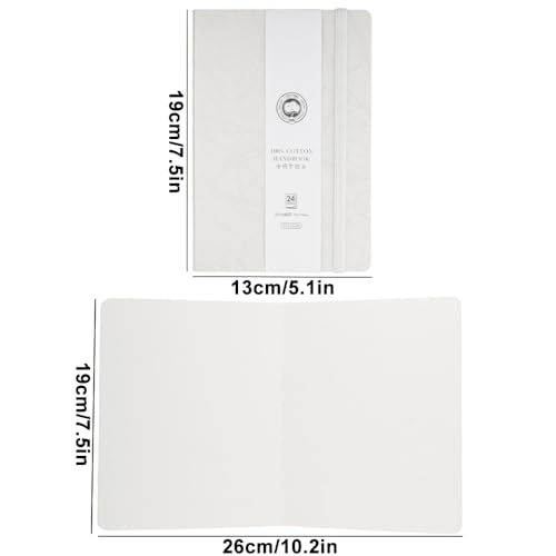 Mocrop Watercolor Sketchbook 13x19cm 100% Cotton 24 Sheets - 48 Pages, Fine Grit - Cold Pressed - Acid Free, for Beginners and Artists to Capture Moments on Travel