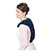 SunnyBay Shoulder and Upper Back Heating Pad, Microwavable Heated Neck and Shoulder Wrap, Weighted Moist Pain Relief Pack with Washable Cover and Flax Seed Filling, Extra Large, Midnight Blue