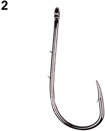 CxIACom 100 Pcs Fishing Hooks Jig Big Circle Back Barb Hook HIgh Carbon Steel Fishook