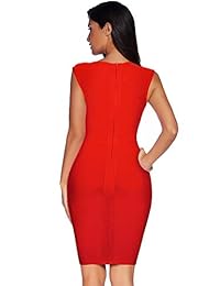 Meilun Vestido de mujer de rayón con encaje, cruzado, vestido de vendaje